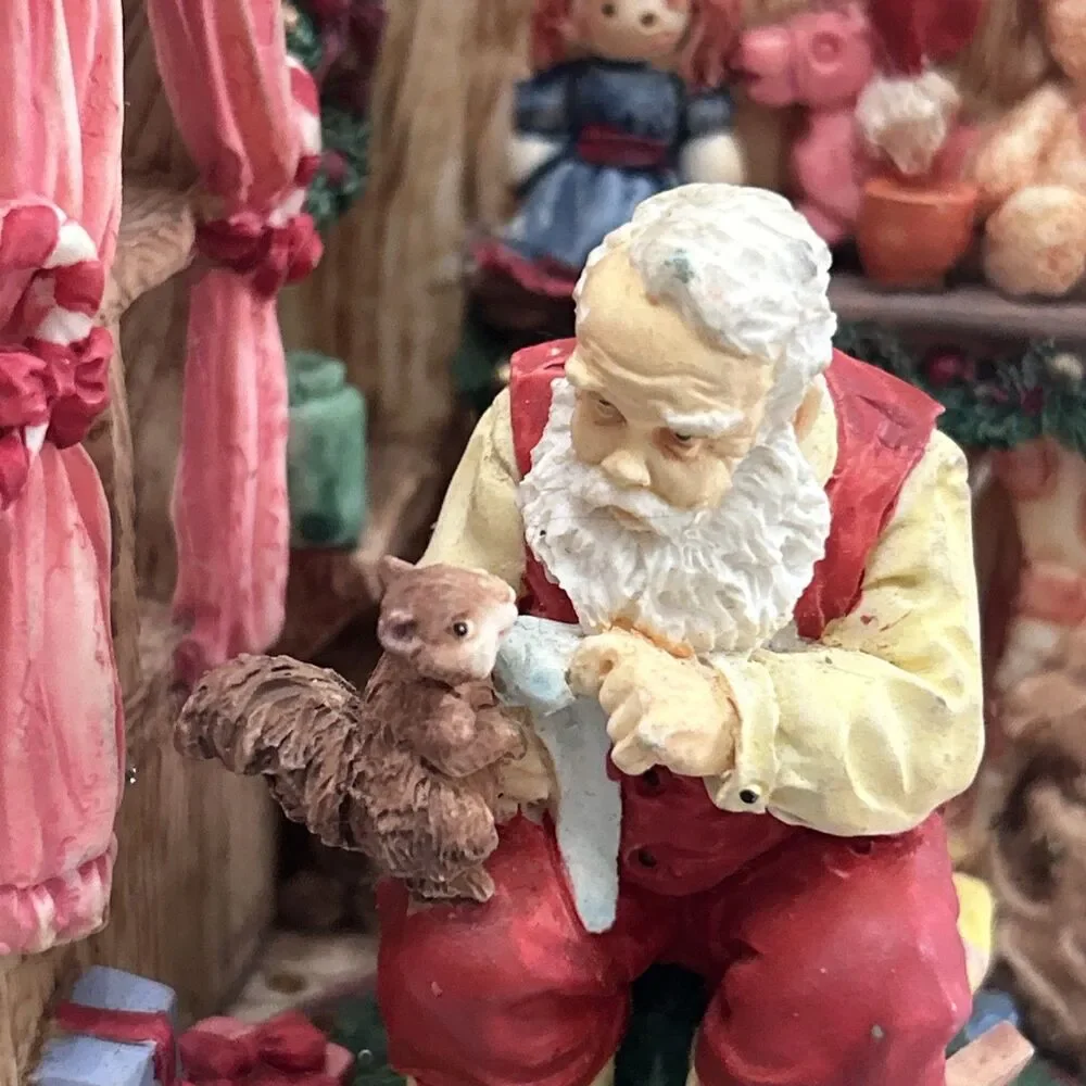 Vintage Santa Musical Figurine, Jolly Old St. Nicholas Christmas Decor